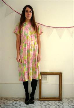 1950's / 1960's Pretty Floral Print Prom Day